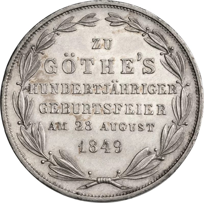 Doppelgulden Frankfurt 100 Jahre Goethe 1849