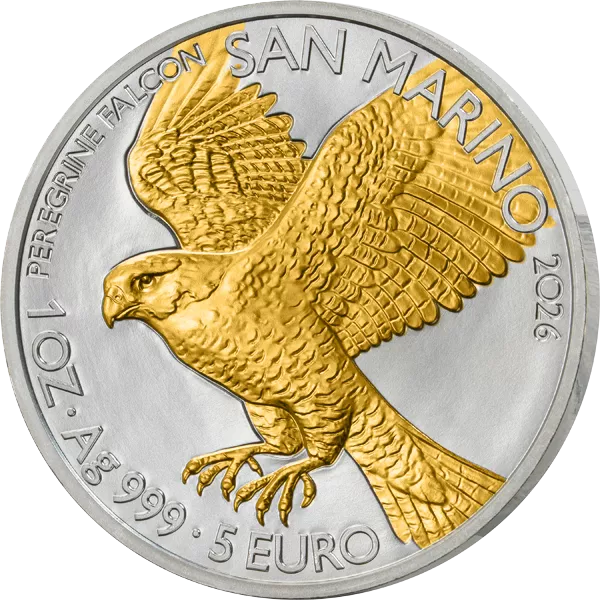 5 Euro San Marino Wanderfalke 2026 Shiny Gold Edition
