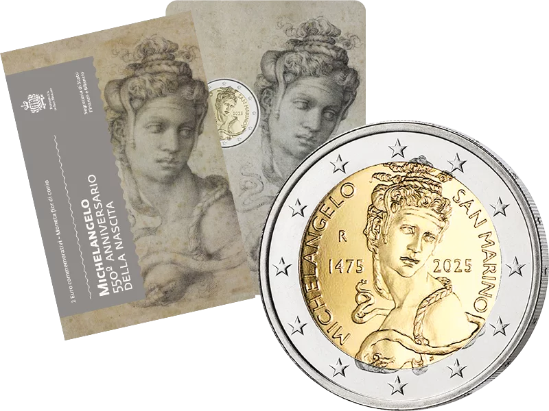 2 Euro San Marino 550. Geburtstag Michelangelo 2025