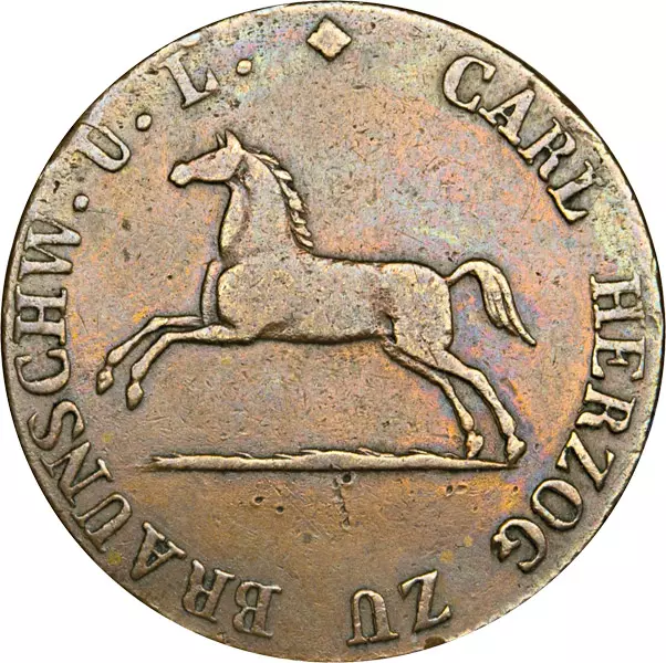 2 Pfenning Braunschweig Herzog Karl 1824-1830