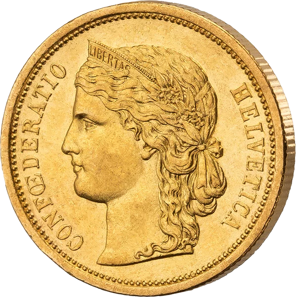 20 Franken Schweiz Helvetia 1883-1896