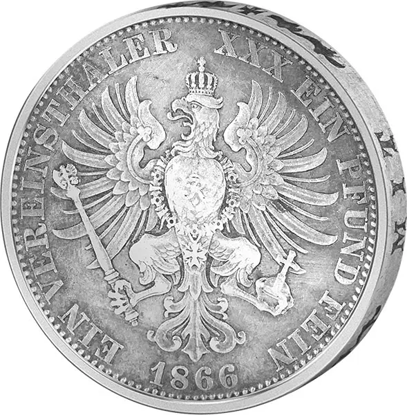 Vereinstaler Preußen König Wilhelm I. Sieg von Königgrätz 1866 ss