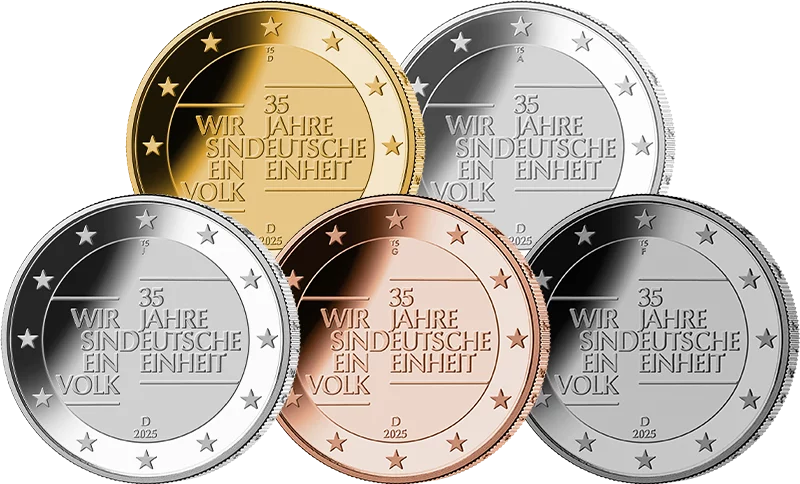 5 x 2 Euro BRD Deluxe Edition 35 Jahre Deutsche Einheit 2025