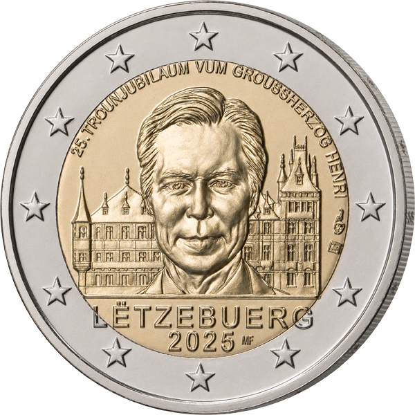 2 Euro Numisbrief Luxemburg 25 Jahre Thronbesteigung Großherzog Henri 2025