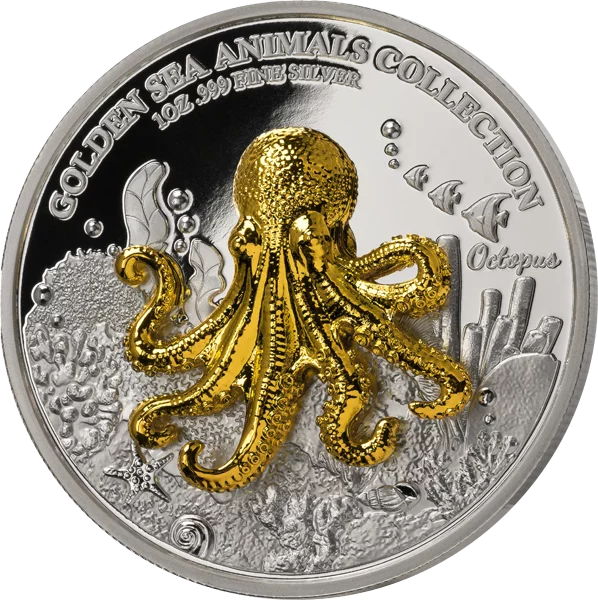3 x 5 Dollars Samoa Golden Sea Animals 2024