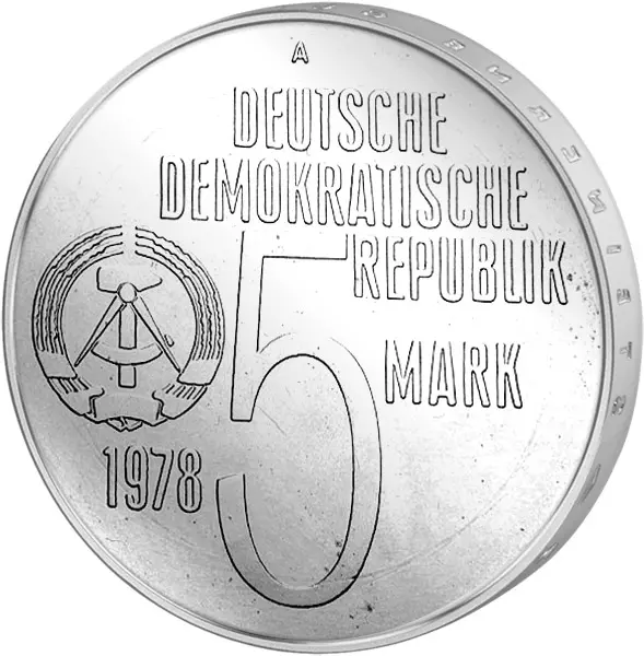 5 Mark DDR Antiapartheid 1978 Stempelglanz