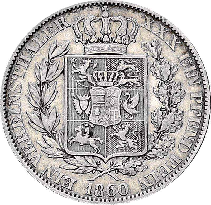 Vereinstaler Oldenburg Großherzog Nicolaus Friedrich Peter 1858, 1860 und 1866