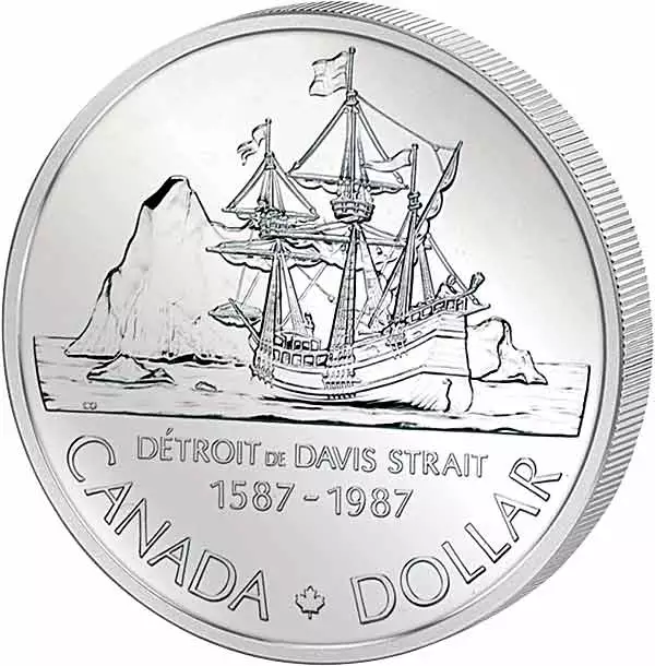 1 Dollar Kanada Davis Polarschiff 1987