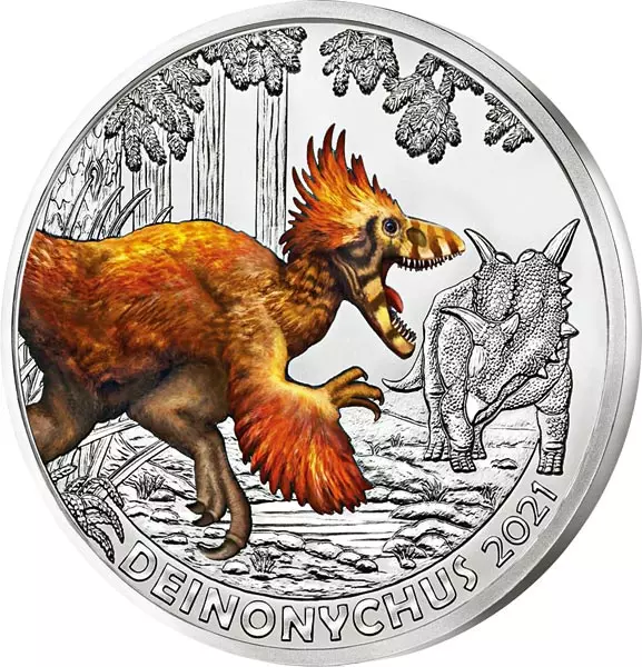 3 Euro Österreich Super-Saurier Deinonychus 2021