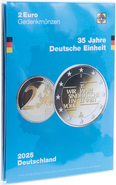 Sammelkarte für 2 Euro-Gedenkmünzen 35 Jahre Deutsche Einheit 2025 Sammelkarte für 2 Euro-Gedenkmünzen 35 Jahre Deutsche Einheit 2025