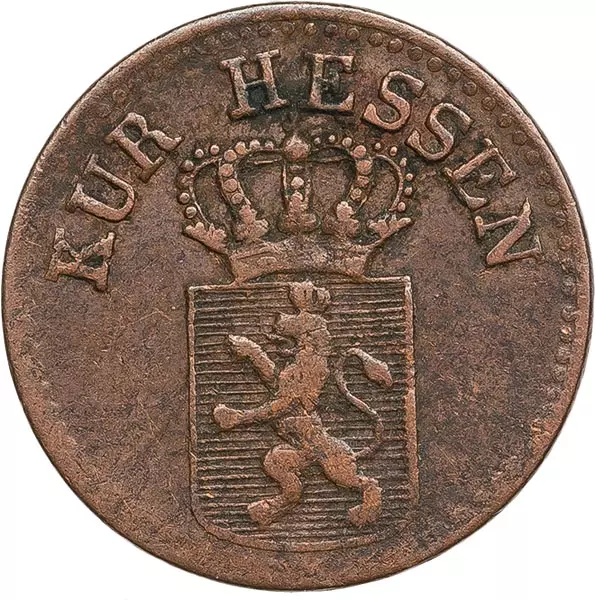1/4 Kreuzer Hessen-Kassel Kurfürst Wilhelm II. 1824 - 1835