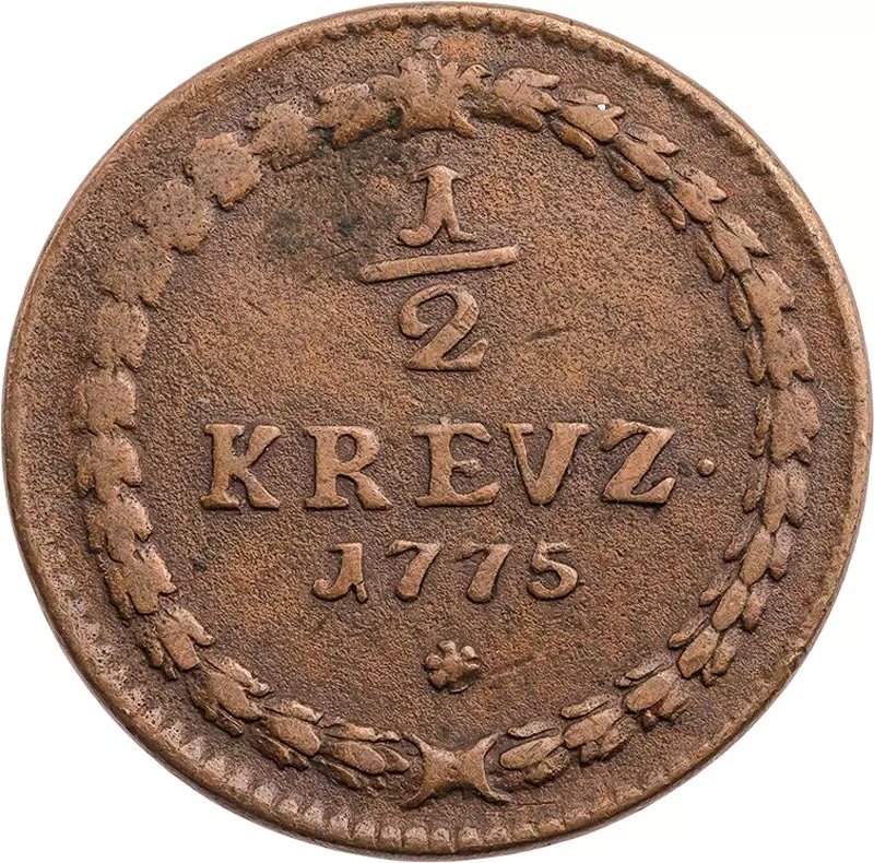 1/2 Kreuzer Pfalz Kurfürst Karl Theodor 1773-1786