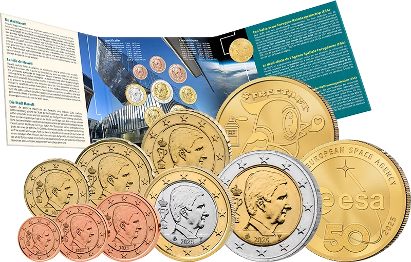 Euro-Kursmünzensatz Belgien 2025 inkl. zwei 2,5 Euro Gedenkmünzen