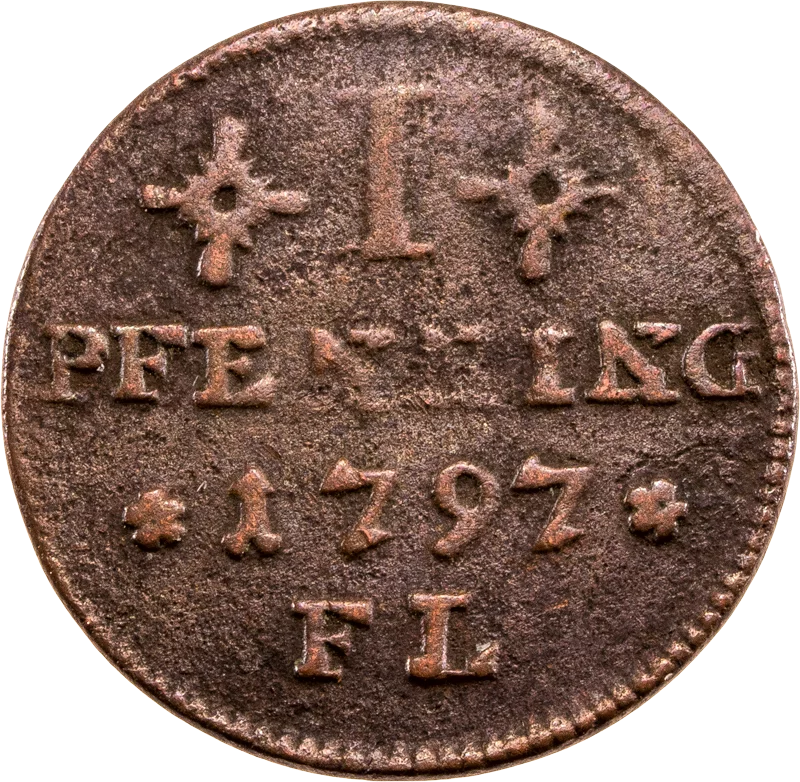 1 Pfennig Freie Hansestadt Rostock 1797