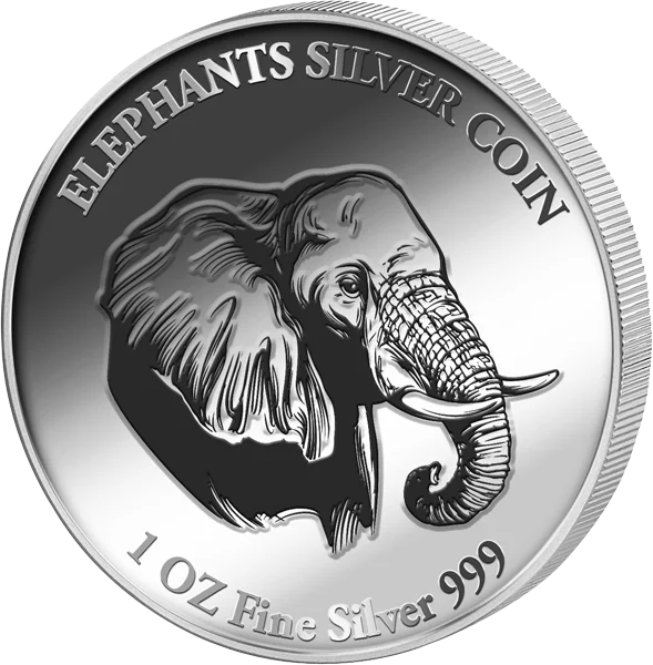 20 Dalasis Gambia Elephants Silver Coin 2025