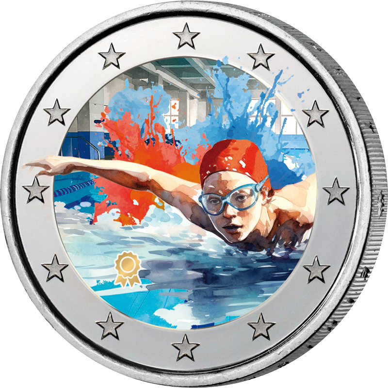 2-Euro-Künstlerausgabe Sport Schwimmen
