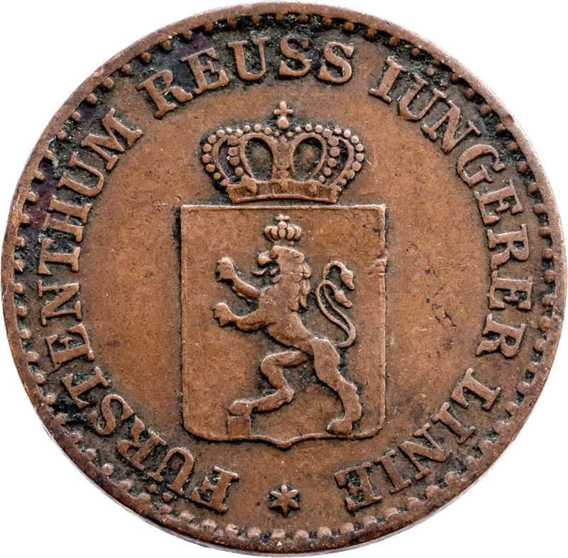 1 Pfennig Reuß Fürst Heinrich LXVII. 1855,1858,1862,1864
