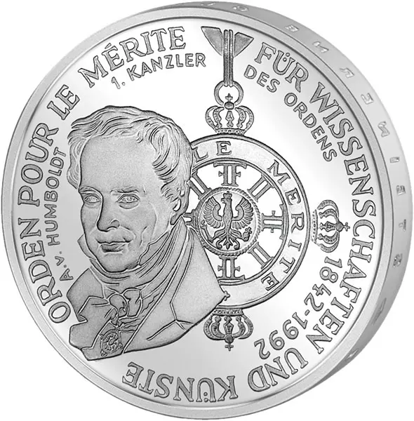 10 DM Münze BRD Pour le Merite 1992 Stempelglanz
