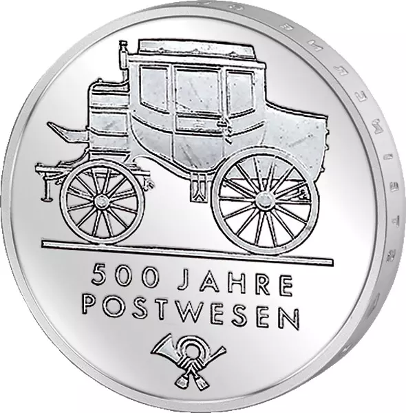 5 Mark DDR 500 Jahre Postwesen 1990 Stempelglanz
