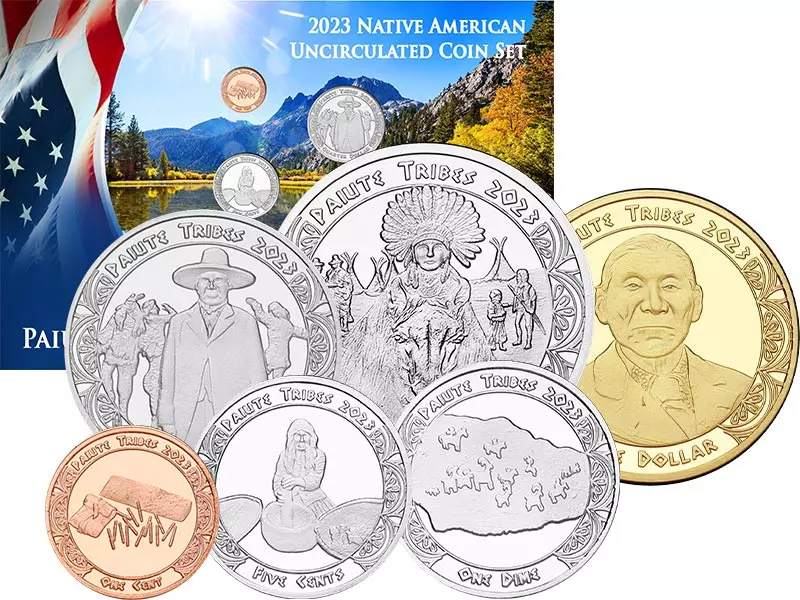 1 Cent - 1 Dollar Kursmünzensatz USA Kursmünzen Paiute 2023