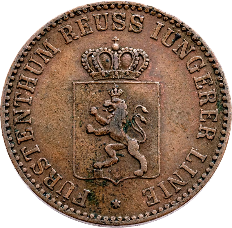 3 Pfennig Reuß Fürst Heinrich LXVII. 1855,1858,1862,1864