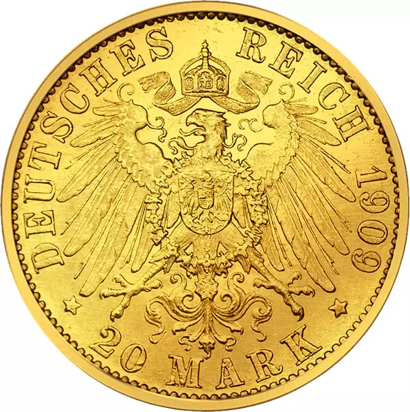 20 Mark Hamburg Stadtwappen großer Adler 1893-1913 sehr schön bis vorzüglich 20 Mark Hamburg Stadtwappen großer Adler 1893-1913 sehr schön bis vorzüglich