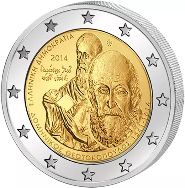 2 Euro Griechenland 400. Todestag El Greco 2014