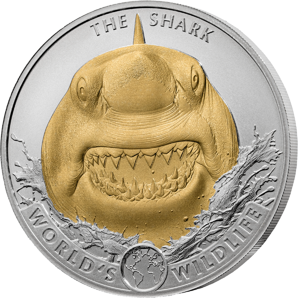 20 Francs Kongo Worlds Wildlife - The Shark 2026 Shiny Gold Edition