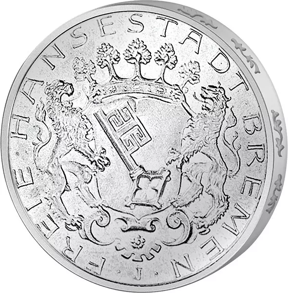 5 Mark Bremer Schlüssel 1906 vorzüglich 5 Mark Bremer Schlüssel 1906 vorzüglich