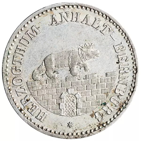 1/6 Taler Anhalt-Bernburg Herzog Alexander Carl 1856