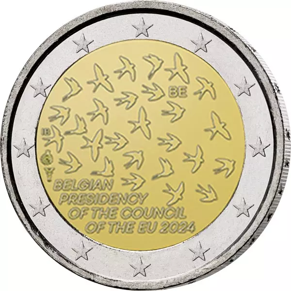 2 Euro Belgien EU-Ratspräsidentschaft 2024 in Coin Card Sprache unserer Wahl