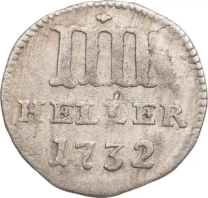 4 Heller Hessen-Kassel Landgraf Friedrich I. 1730-1750