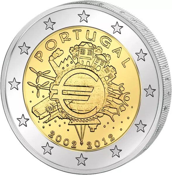 2 Euro Portugal 10 Jahre Euro Gemeinschaftsausgabe aller Länder 2012 prägefrisch