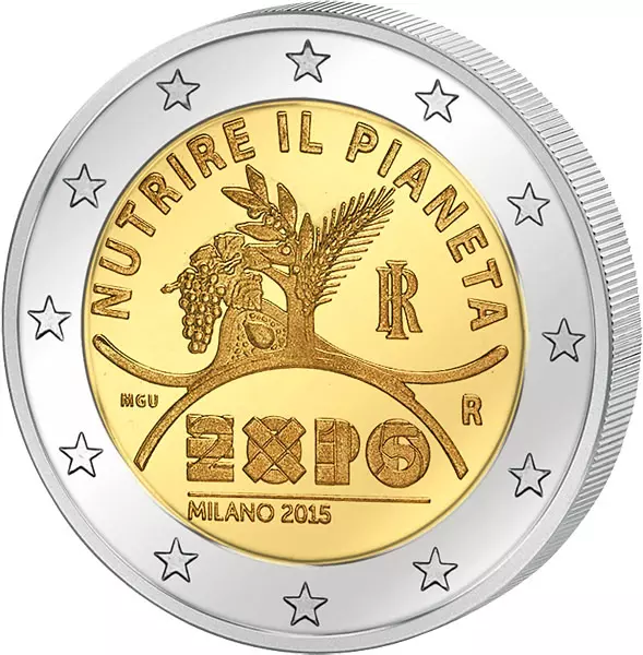 2 Euro Italien Expo in Mailand 2015 2 Euro Italien Expo in Mailand 2015