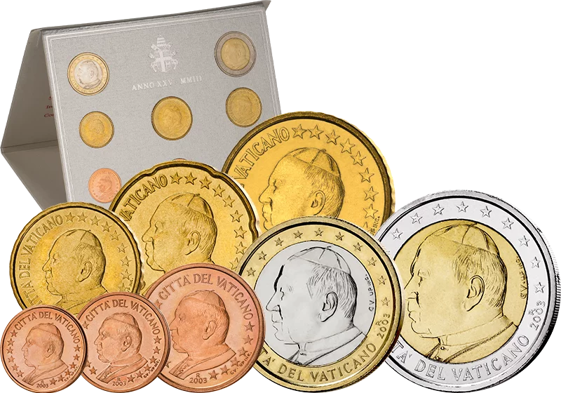 Euro-Kursmünzensatz Vatikan 2003 Johannes Paul II.