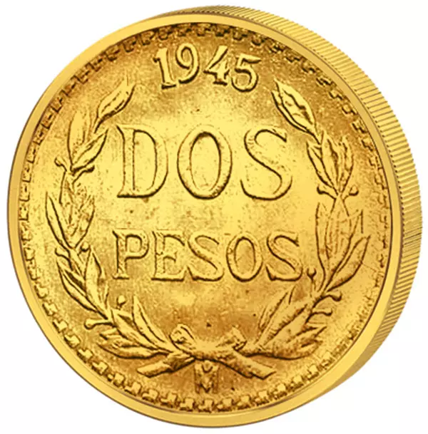 2 Pesos Mexiko Staatswappen 1920-1945