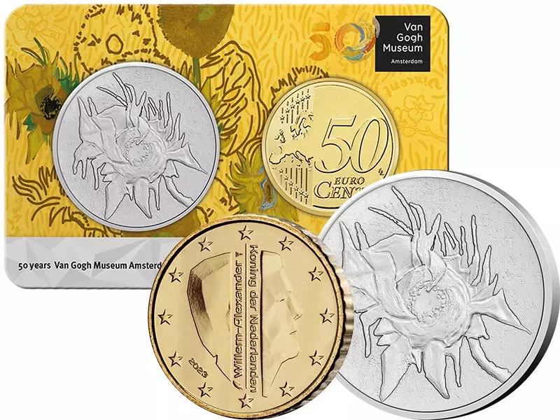 50 Cent Niederlande 50 Jahre Van Gogh Museum 2023 in der Coincard