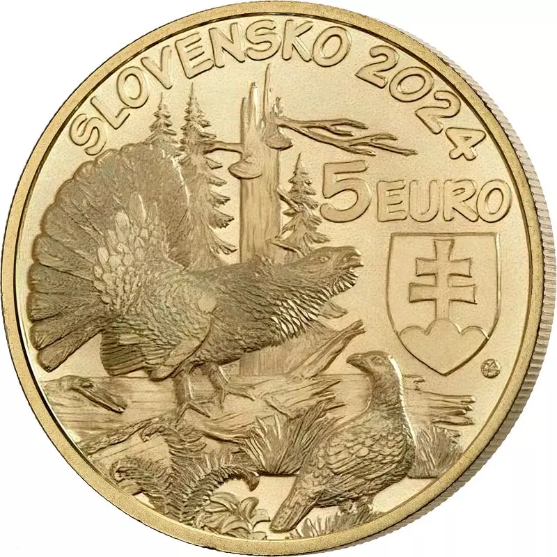 5 Euro Slowakei Flora und Fauna - Auerhuhn 2024