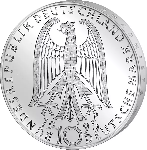 10 DM Münze BRD Frauenkirche Dresden 1995 Stempelglanz