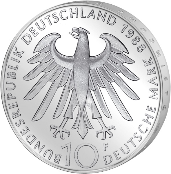 10 DM Münze BRD Carl Zeiss 1988 Stempelglanz