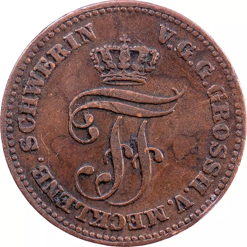 2 Pfennige Mecklenburg-Schwerin Großherzog Friedrich Franz II. 1872