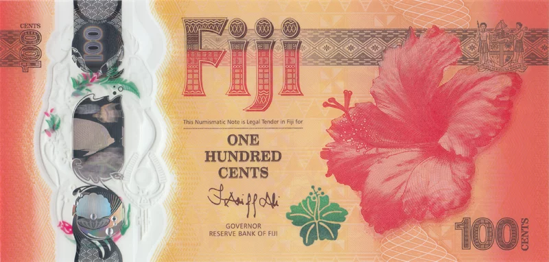 100 Cents Fidschi Polymerbanknote Chinese Lunar Year of the Dragon 2023