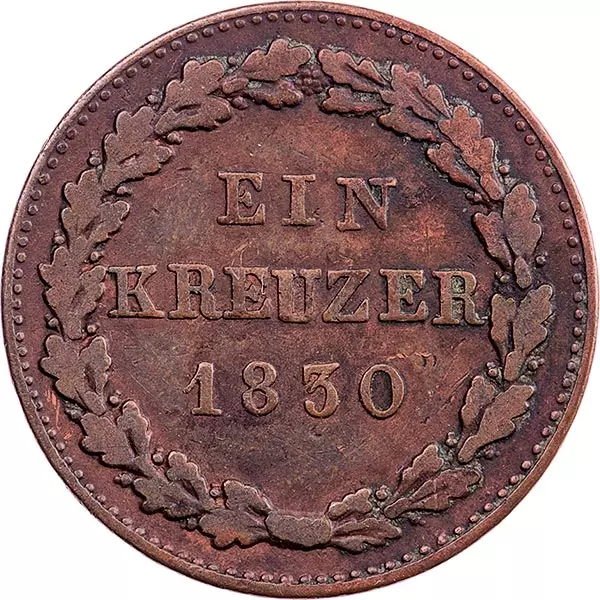 1 Kreuzer Nassau Herzog Wilhelm 1830-1838