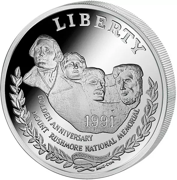 1 Dollar USA 50 Jahre Mount Rushmore 1991