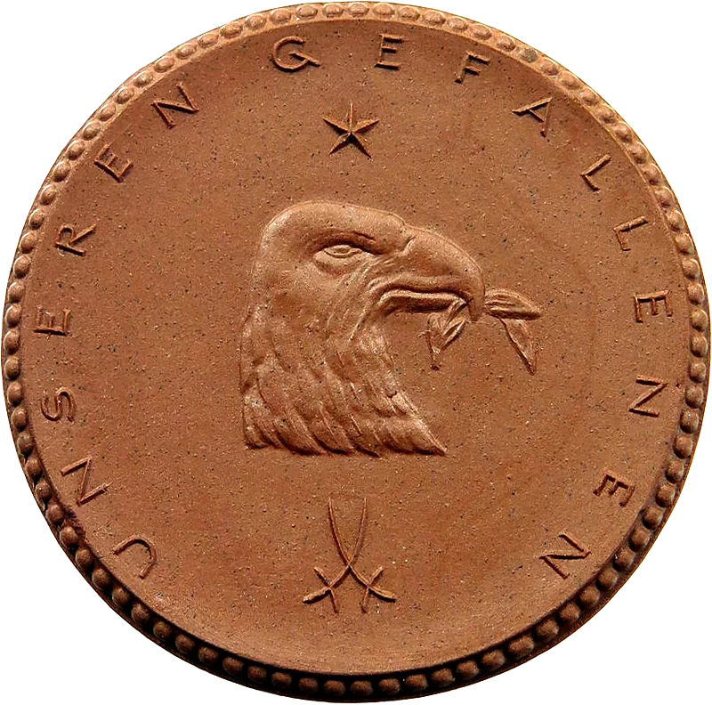 Porzellanmedaille Dresden auf die Brigade Graf Pfeil 1922