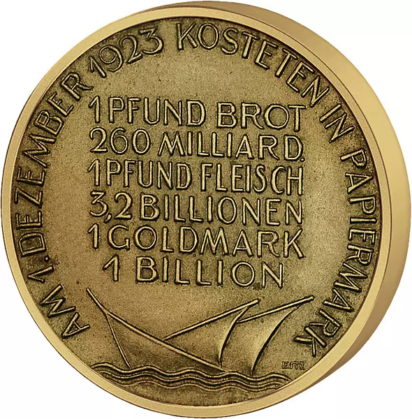 Inflationsmedaille Weimarer Republik Des deutschen Volkes Leidensweg 1923