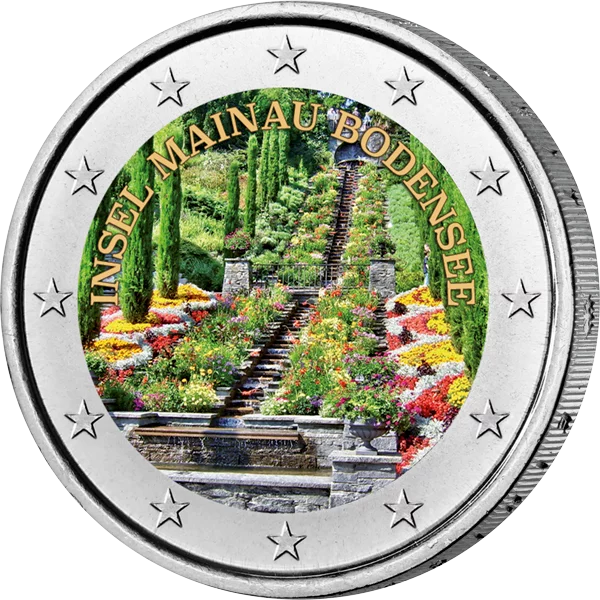 4 x 2 Euro Deutschlands schönste Gärten mit Farb Applikation