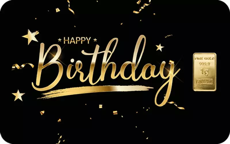 1 Gramm Gold Heimerle & Meule Finecard - Happy Birthday