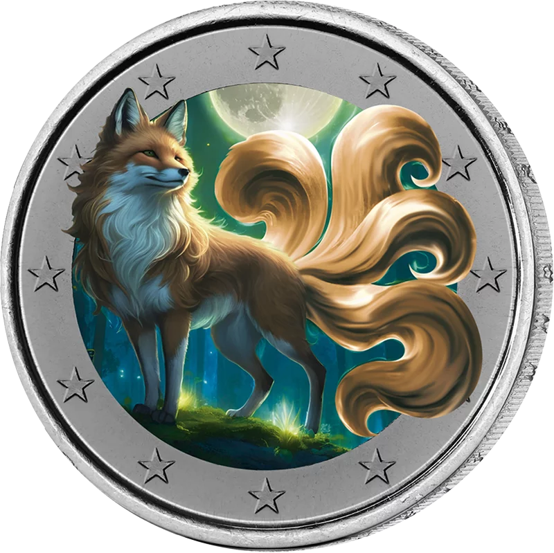 2-Euro-Künstlerausgabe Fantasy Kitsune Glow-in-the-Dark