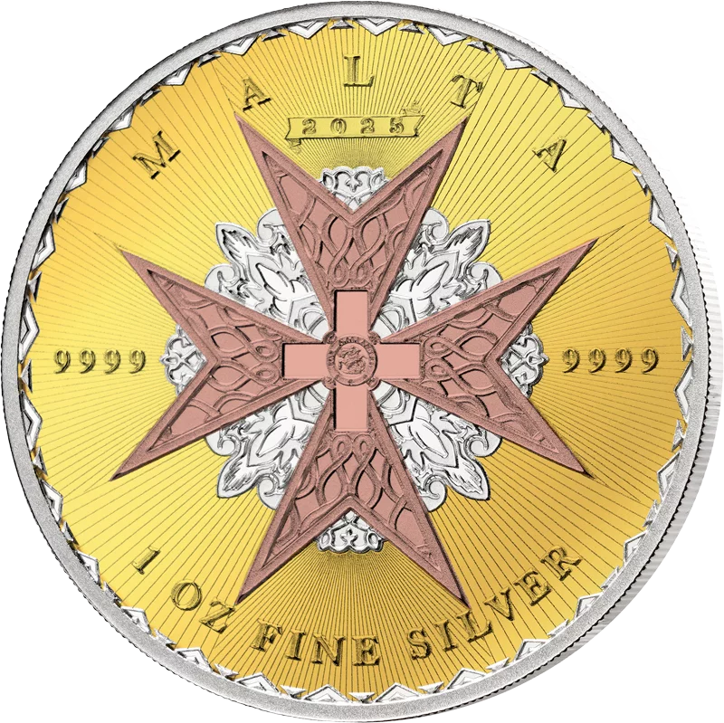 5 Euro Malta Malteserkreuz 2025 Triple Gold Edition